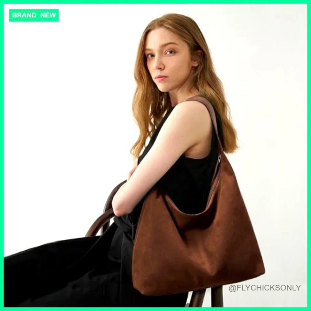 Medium Vegan Leather Hobo Tote with Zipper Closure for Travel Work